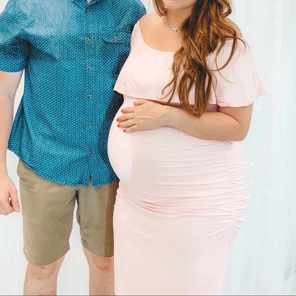 Pink maternity dress